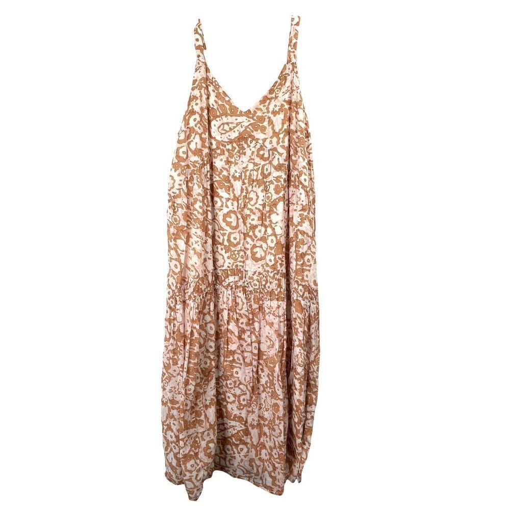 Joie Limited Edition Tiered Maxi Dress Brushed Clay Print‎ Sz XL lagenlook boho - Picture 2 of 7